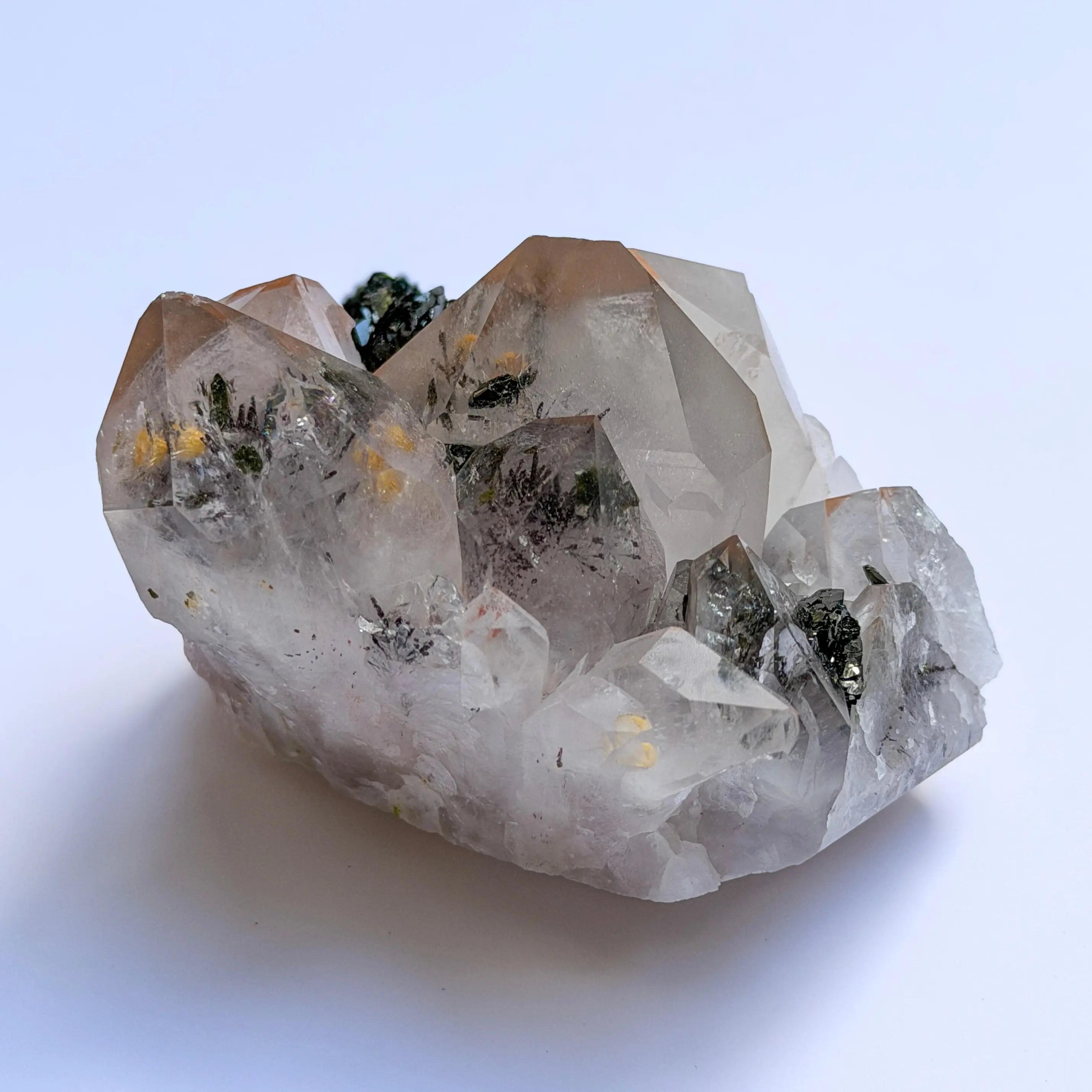 Garden Quartz with Epidote and Hematite Inclusions view 2